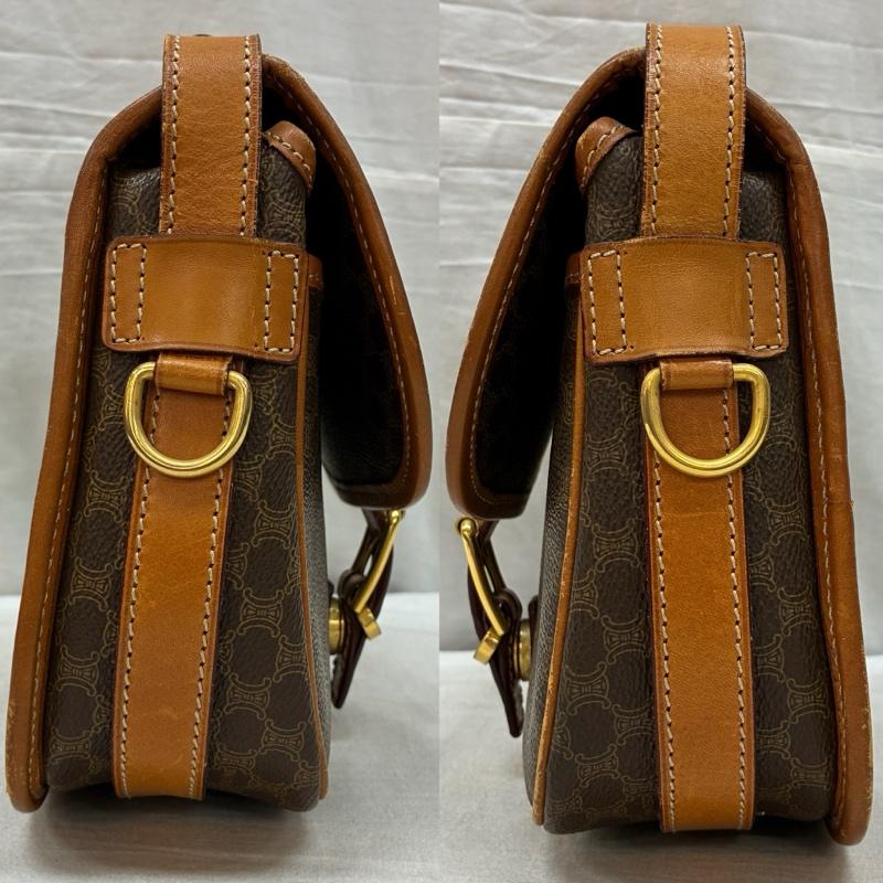 セリーヌ CELINE ショルダーバッグ ショルダーバッグ オールド マカダム PVC キャンバス レザー 斜め掛け クロスボディ ショルダーバッグ ゴールド金具 - レディース USED 古着 中古 50159481