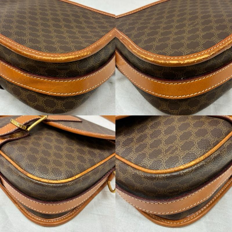 セリーヌ CELINE ショルダーバッグ ショルダーバッグ オールド マカダム PVC キャンバス レザー 斜め掛け クロスボディ ショルダーバッグ ゴールド金具 - レディース USED 古着 中古 50159481