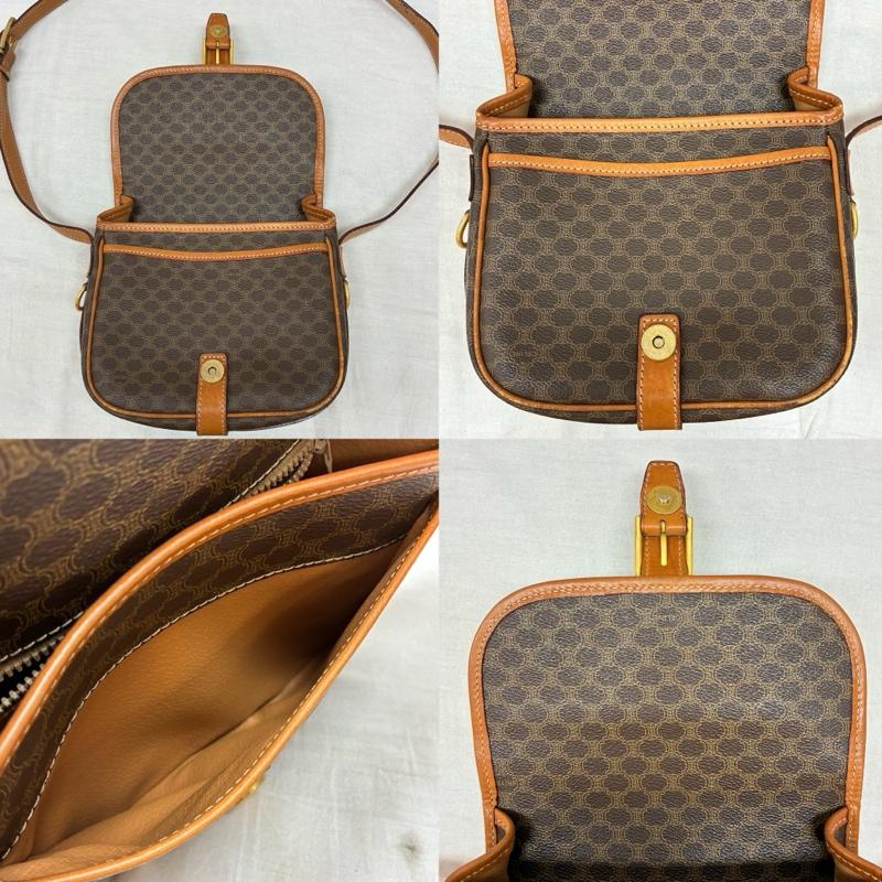 セリーヌ CELINE ショルダーバッグ ショルダーバッグ オールド マカダム PVC キャンバス レザー 斜め掛け クロスボディ ショルダーバッグ ゴールド金具 - レディース USED 古着 中古 50159481