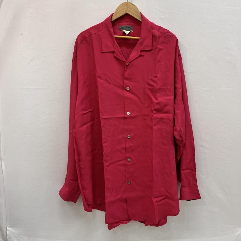 ヨウジヤマモトプールオム Yohji Yamamoto POUR HOMME シャツ、ブラウス 長袖 90s レーヨン 開襟シャツ アーカイブ ヴィンテージ M 桃 / ピンク / pink メンズ USED 古着 中古 50159483