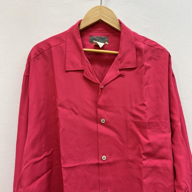 ヨウジヤマモトプールオム Yohji Yamamoto POUR HOMME シャツ、ブラウス 長袖 90s レーヨン 開襟シャツ アーカイブ ヴィンテージ M 桃 / ピンク / pink メンズ USED 古着 中古 50159483