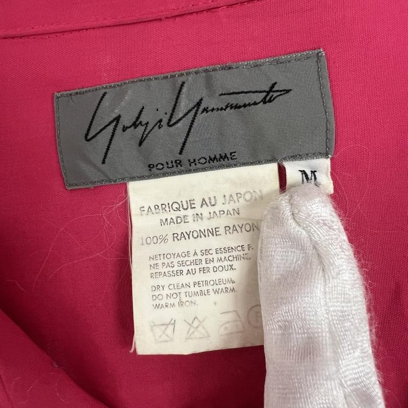 ヨウジヤマモトプールオム Yohji Yamamoto POUR HOMME シャツ、ブラウス 長袖 90s レーヨン 開襟シャツ アーカイブ ヴィンテージ M 桃 / ピンク / pink メンズ USED 古着 中古 50159483