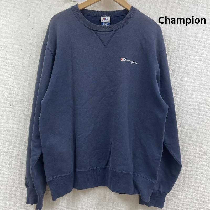 チャンピオン Champion トレーナー 長袖 90s トリコタグ ヴィンテージ 刺繍 ロゴ スウェット トレーナー L 紺 / ネイビー / navy メンズ USED 古着 中古 50159490