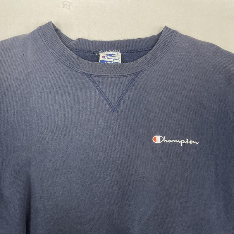 チャンピオン Champion トレーナー 長袖 90s トリコタグ ヴィンテージ 刺繍 ロゴ スウェット トレーナー L 紺 / ネイビー / navy メンズ USED 古着 中古 50159490