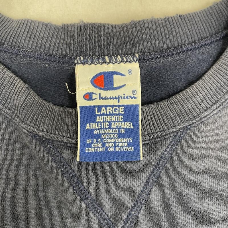チャンピオン Champion トレーナー 長袖 90s トリコタグ ヴィンテージ 刺繍 ロゴ スウェット トレーナー L 紺 / ネイビー / navy メンズ USED 古着 中古 50159490