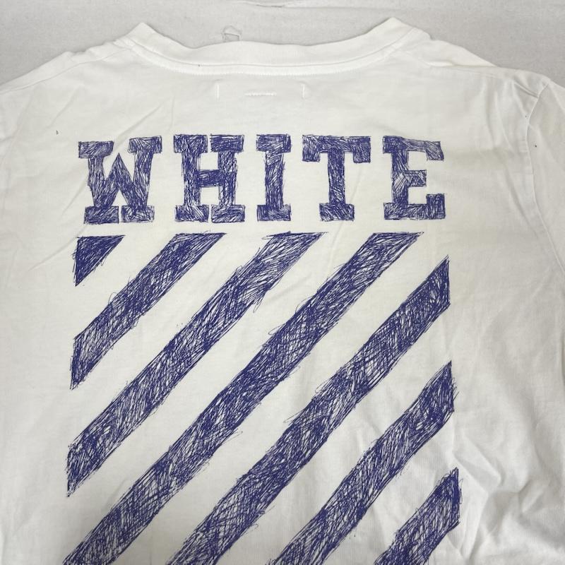 オフホワイト off white Tシャツ 半袖 Caravaggio Pen Tee グラフィック スケッチ ロゴ Tシャツ XS 青 / ブルー / blue メンズ USED 古着 中古 50159494