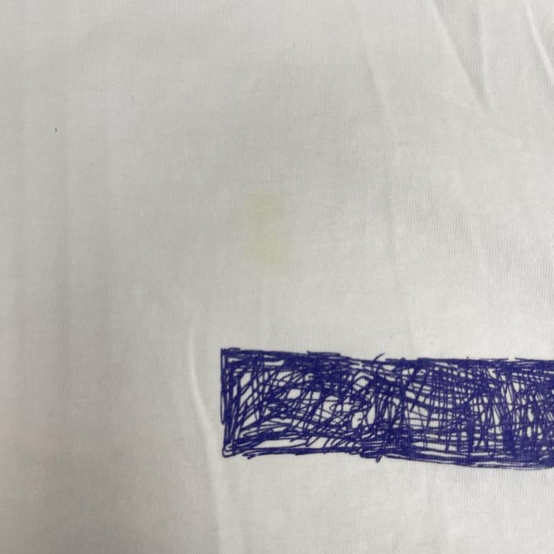 オフホワイト off white Tシャツ 半袖 Caravaggio Pen Tee グラフィック スケッチ ロゴ Tシャツ XS 青 / ブルー / blue メンズ USED 古着 中古 50159494