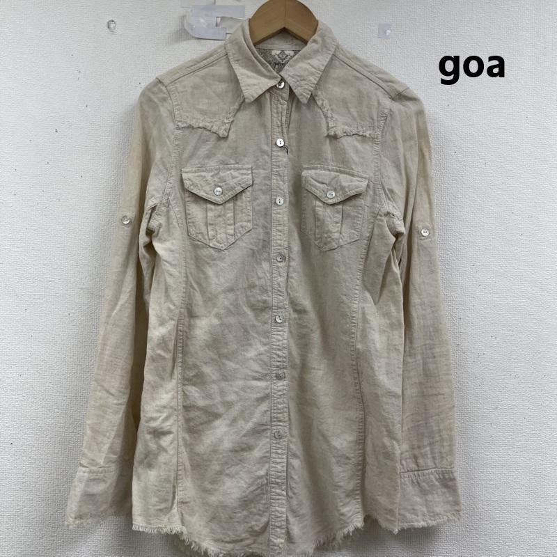 ゴア goa シャツ、ブラウス 長袖 レーヨン リネン カットオフ ウエスタン シャツ ブラウス 31223025 FREE ベージュ / ベージュ / beige レディース USED 古着 中古 50159498