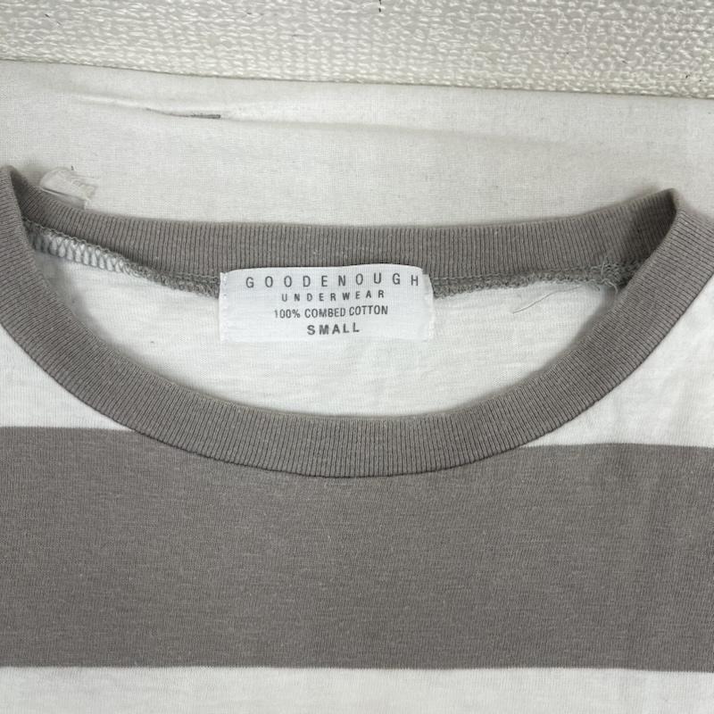 グッドイナフ GOODENOUGH Tシャツ 半袖 90S 00s UNDERWEAR ライン ボーダー クルーネック Tシャツ S ベージュ / ベージュ / beige メンズ USED 古着 中古 50159499