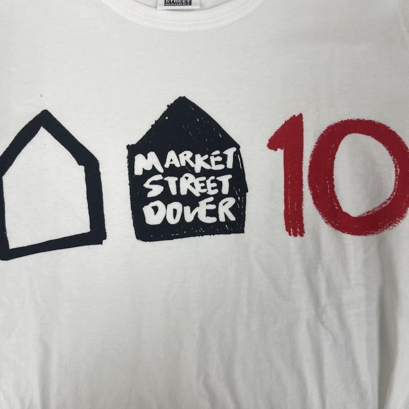 ドーバーストリートマーケット DOVER STREET MARKET Tシャツ 半袖 日本製 10周年 アニバーサリー 限定 ロゴ デザイン Tシャツ M 白 / ホワイト / white メンズ USED 古着 中古 50159508