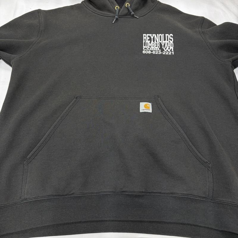 カーハート Carhartt パーカー 長袖 ロゴ プリント フーディー プルオーバー パーカー ORIGINAL FIT スウェット 裏起毛 XL ロゴ、文字 X プリント 黒 / ブラック / black X 白 / ホワイト / white メンズ USED 古着 中古 50159509