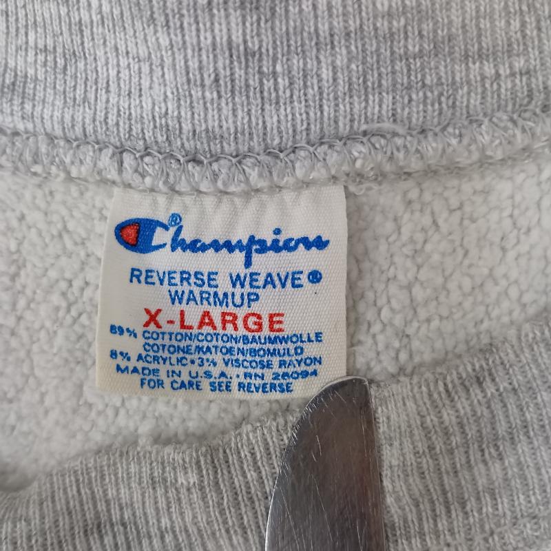 チャンピオン Champion トレーナー 長袖 80s リバースウィーブトリコタグ前期 カレッジロゴ スウェット グレー XL XL プリント X ロゴ、文字 灰 / グレー / gray メンズ USED 古着 中古 50159521