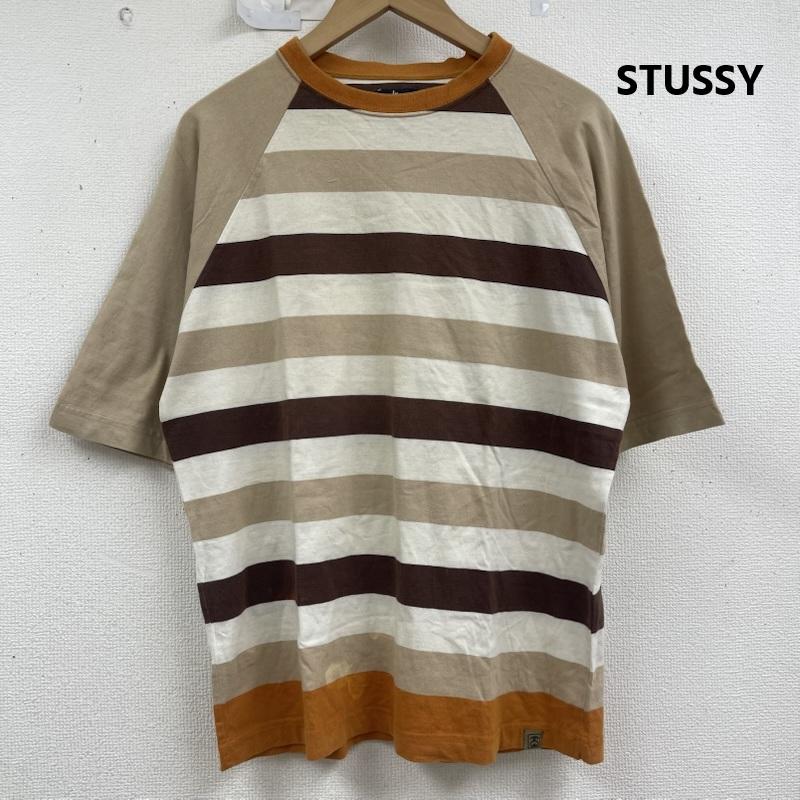 ステューシー STUSSY Tシャツ 半袖 90s 00s ラグラン マルチカラー ボーダー Tシャツ S 茶 / ブラウン / brown メンズ USED 古着 中古 50159525