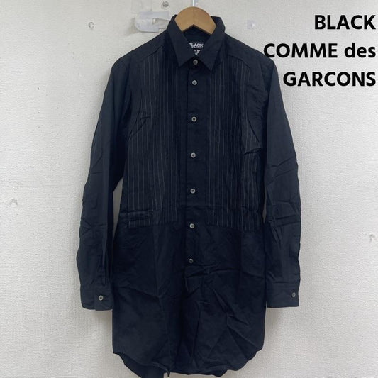 ブラックコムデギャルソン BLACK COMME des GARCONS シャツ、ブラウス 長袖 ストライプ柄 ロング シルエットドレス シャツ AD2021 M 黒 / ブラック / black メンズ USED 古着 中古 50159526