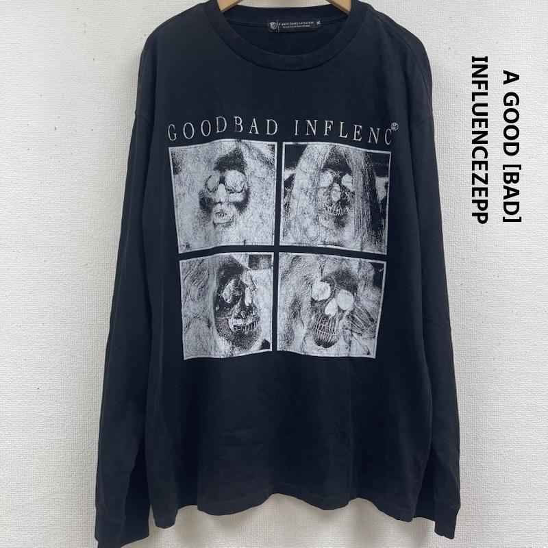 古着 USED Tシャツ 長袖 A GOOD BAD INFLUENCEZEPP SKULL FACE ロングスリーブ Tシャツ XL 黒 / ブラック / black メンズ USED 古着 中古 50159528