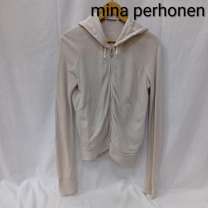 ミナペルホネン mina perhonen パーカー 長袖 フルジップパーカー beige 36 無地 ベージュ / ベージュ / beige レディース USED 古着 中古 50159531