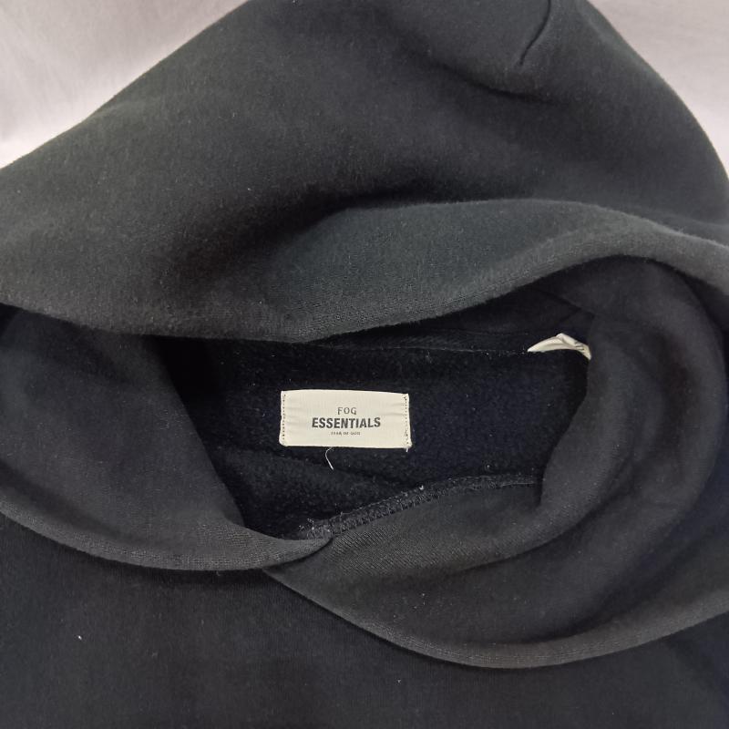 エッセンシャルズ ESSENTIALS パーカー 長袖 バックロゴプルオーバーフーディー black L L プリント X ロゴ、文字 黒 / ブラック / black X 白 / ホワイト / white メンズ USED 古着 中古 50159532