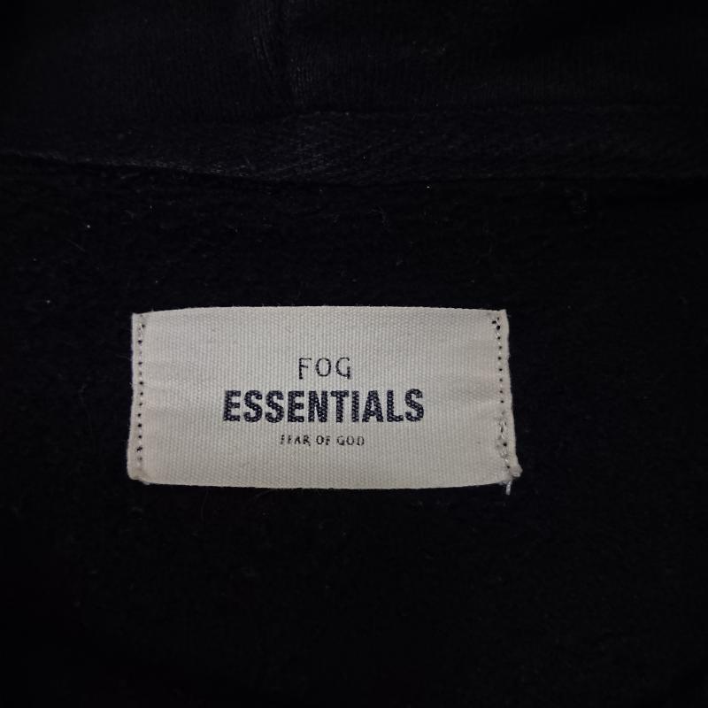 エッセンシャルズ ESSENTIALS パーカー 長袖 バックロゴプルオーバーフーディー black L L プリント X ロゴ、文字 黒 / ブラック / black X 白 / ホワイト / white メンズ USED 古着 中古 50159532