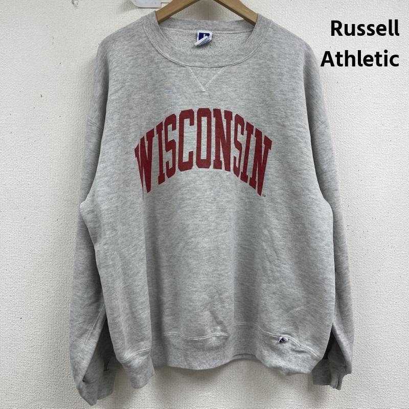 ラッセルアスレティック Russell Athletic トレーナー 長袖 USA製 University of Wisconsin カレッジ ロゴ プリント スウェット XL 灰 / グレー / gray メンズ USED 古着 中古 50159556