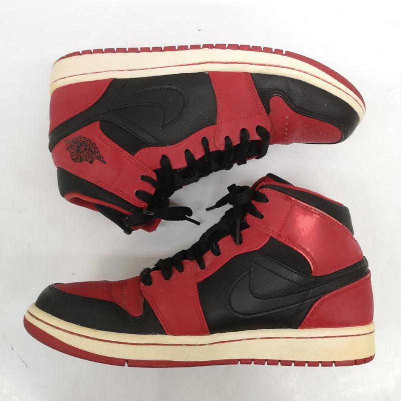 ナイキ NIKE スニーカー スニーカー AIR JORDAN 1 MID Bred エアジョーダン ミッド 554724-005 26.0cm 黒 / ブラック / black X 赤 / レッド / red メンズ USED 古着 中古 50159567