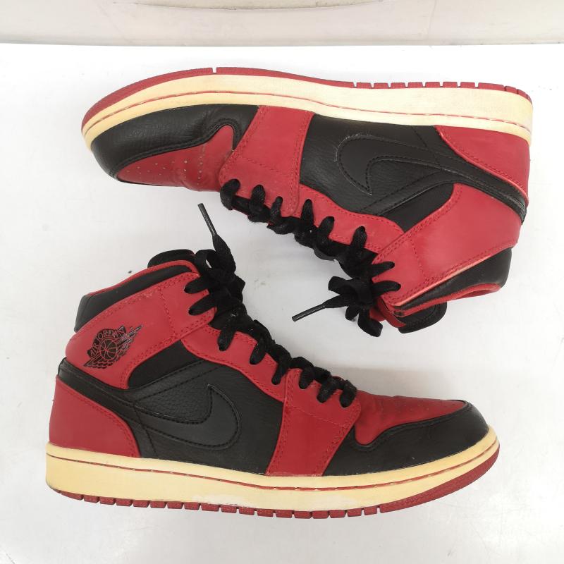 ナイキ NIKE スニーカー スニーカー AIR JORDAN 1 MID Bred エアジョーダン ミッド 554724-005 26.0cm 黒 / ブラック / black X 赤 / レッド / red メンズ USED 古着 中古 50159567