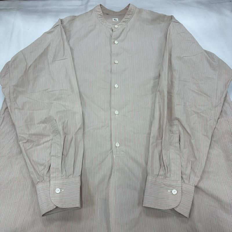 キャプテン サンシャイン Kaptain Sunshine シャツ、ブラウス 長袖 ストライプ バンドカラー シャツ KS9FSH06 38 ストライプ ベージュ / ベージュ / beige メンズ USED 古着 中古 50159584