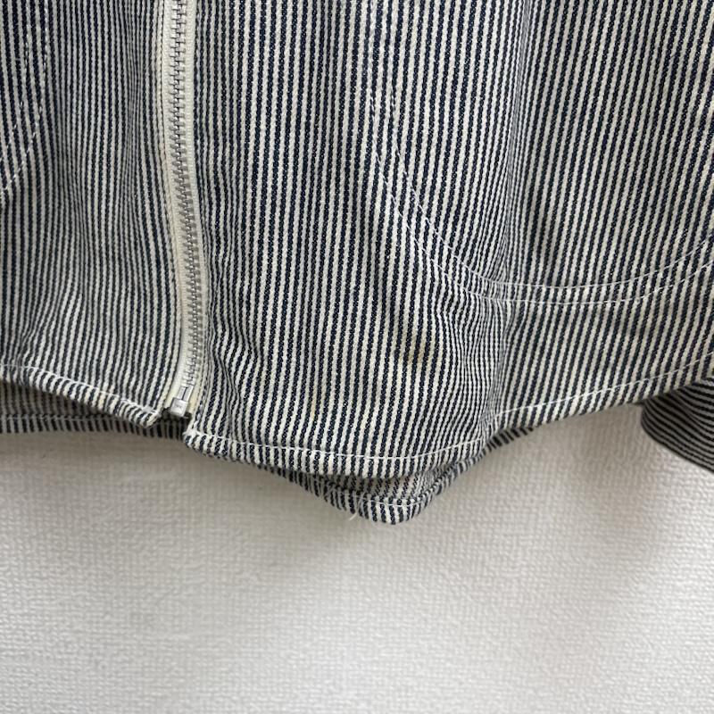 ステューシー STUSSY パーカー 長袖 ヒッコリー ストライプ柄 ロゴ刺繍 ジップアップ フーディ M 灰 / グレー / gray メンズ USED 古着 中古 50159587