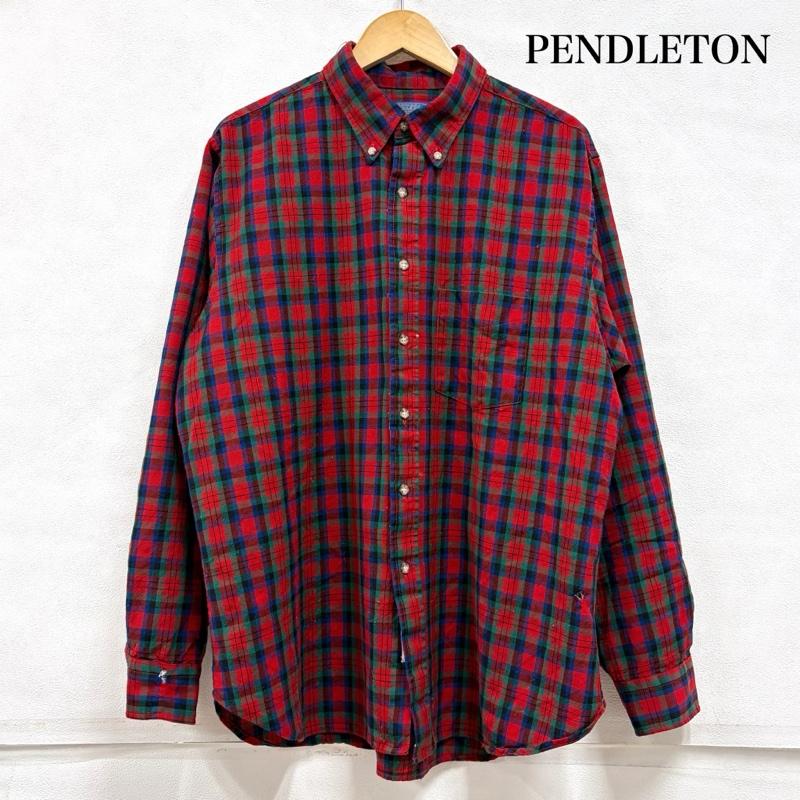 ペンドルトン PENDLETON シャツ、ブラウス 長袖 70s vintage ヴィンテージ USA製 ウール 長袖 チェック シャツ XL チェック 赤 / レッド / red X 青 / ブルー / blue X 緑 / グリーン / green メンズ USED 古着 中古 50159589