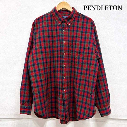 ペンドルトン PENDLETON シャツ、ブラウス 長袖 70s vintage ヴィンテージ USA製 ウール 長袖 チェック シャツ XL チェック 赤 / レッド / red X 青 / ブルー / blue X 緑 / グリーン / green メンズ USED 古着 中古 50159589