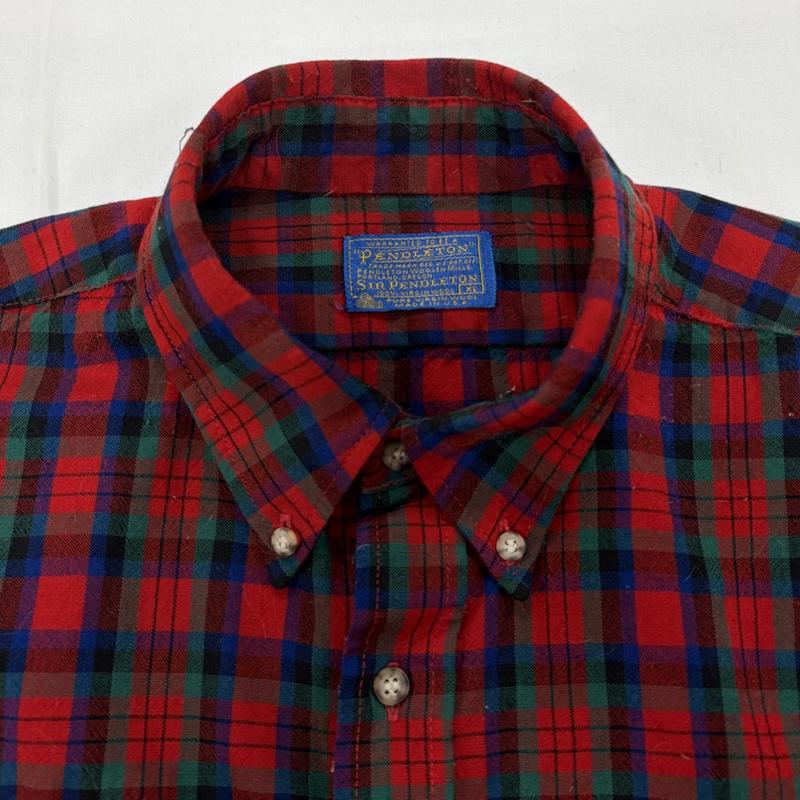 ペンドルトン PENDLETON シャツ、ブラウス 長袖 70s vintage ヴィンテージ USA製 ウール 長袖 チェック シャツ XL チェック 赤 / レッド / red X 青 / ブルー / blue X 緑 / グリーン / green メンズ USED 古着 中古 50159589