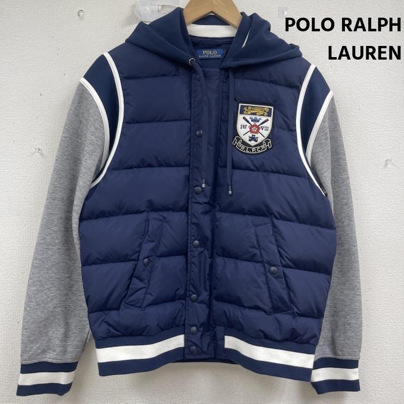 ポロラルフローレン POLO RALPH LAUREN ジャケット、上着 ダウンジャケット ハイブリッド ダウン 紋章 ワッペン ベースボール ジャケット 紺 / ネイビー / navy メンズ USED 古着 中古 50159590