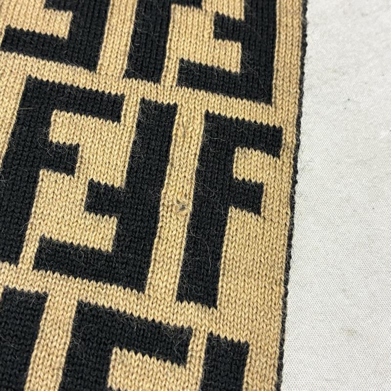 フェンディ FENDI マフラー マフラー オールド ズッカ柄 FFロゴ ストライプ チェッカー ウール マフラー イタリア製 - メンズ USED 古着 中古 50159607