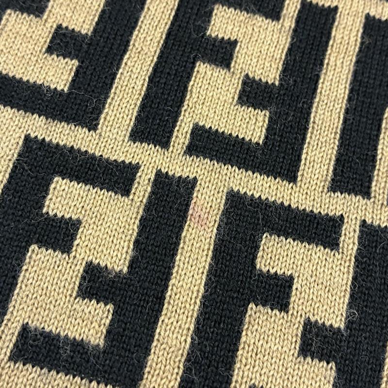 フェンディ FENDI マフラー マフラー オールド ズッカ柄 FFロゴ ストライプ チェッカー ウール マフラー イタリア製 - メンズ USED 古着 中古 50159607