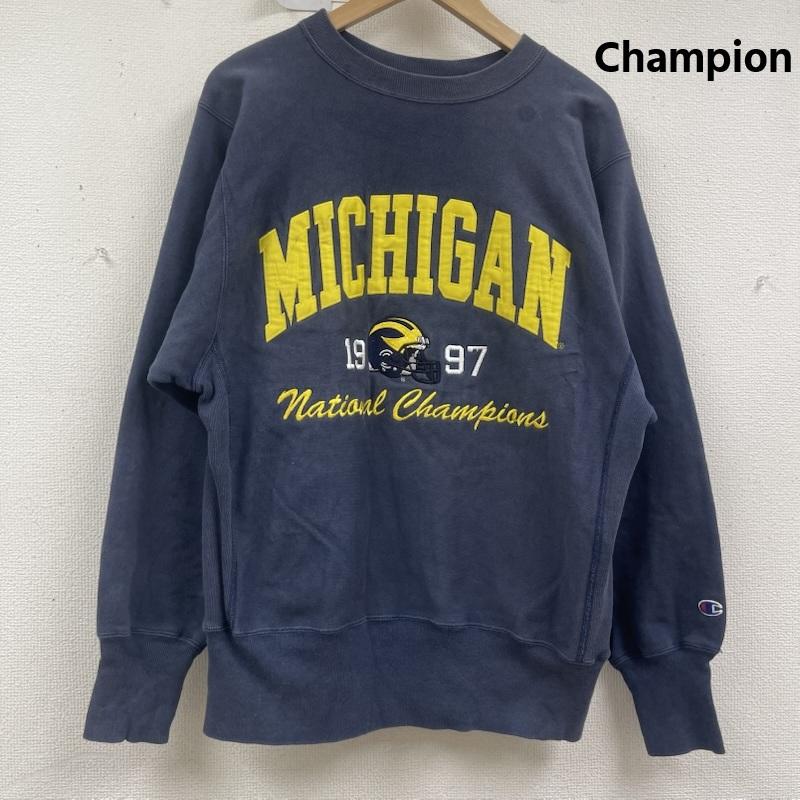チャンピオン Champion トレーナー 長袖 メキシコ製 90sトリコタグ REVERSE WEAVE スウェットトレーナー M 紺 / ネイビー / navy メンズ USED 古着 中古 50159611