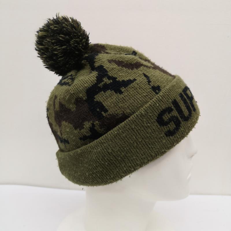 シュプリーム Supreme 帽子 ニット帽 12AW Camo Beanie ウッドランドカモ ボンボン ビーニー - カーキオリーブ / カーキオリーブ / メンズ USED 古着 中古 50159616