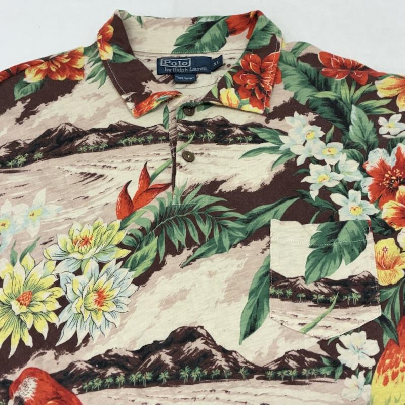 ポロバイラルフローレン Polo by RALPH LAUREN ポロシャツ 半袖 オウム ボタニカル 総柄 コットン ポロシャツ XL メンズ USED 古着 中古 50159620
