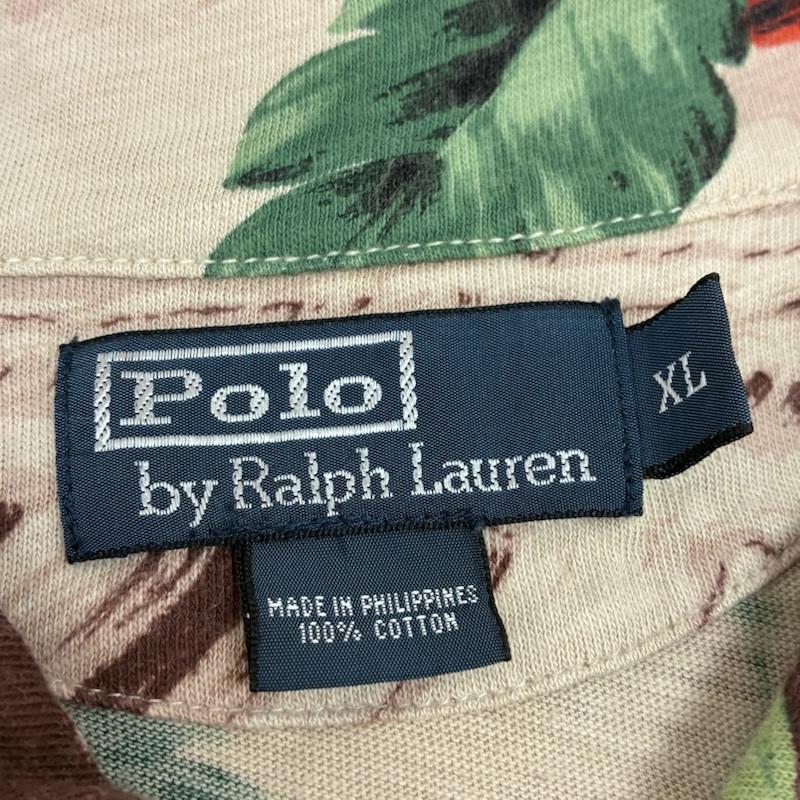 ポロバイラルフローレン Polo by RALPH LAUREN ポロシャツ 半袖 オウム ボタニカル 総柄 コットン ポロシャツ XL メンズ USED 古着 中古 50159620