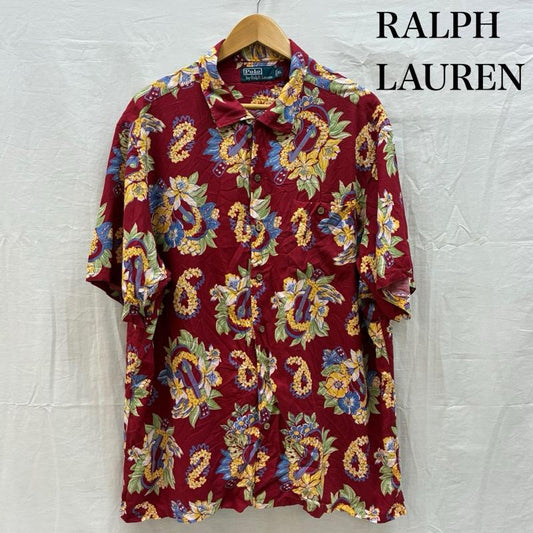 ポロバイラルフローレン Polo by RALPH LAUREN シャツ、ブラウス 半袖 ギター ハイビスカス ハワイアン レーヨン アロハ シャツ XL メンズ USED 古着 中古 50159626