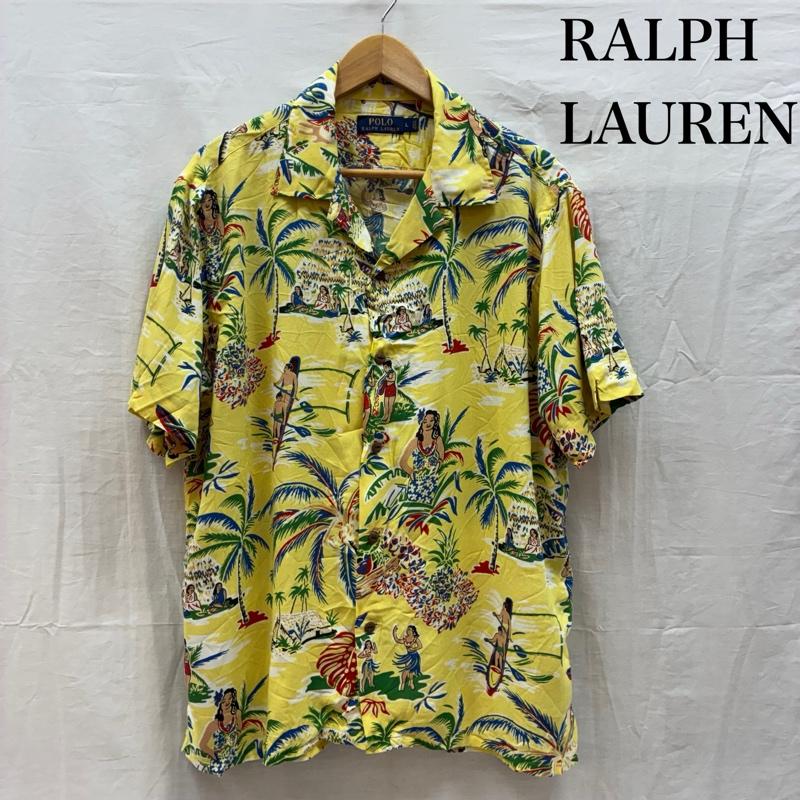 ポロラルフローレン POLO RALPH LAUREN シャツ、ブラウス 半袖 ヤシの木 フラダンス ハワイアン レーヨン アロハシャツ L メンズ USED 古着 中古 50159627
