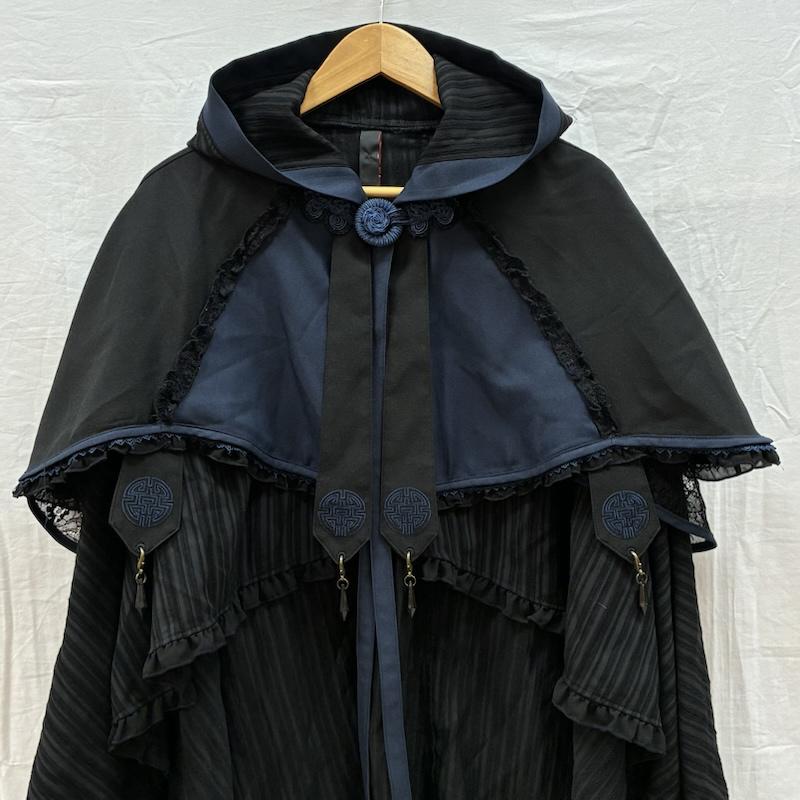 オッズオン OZZ CROCE トップス トップス OZZ ONESTE 花霞の夢 和チャイナ フリル フーデッド ケープ マント - レディース USED 古着 中古 50159641