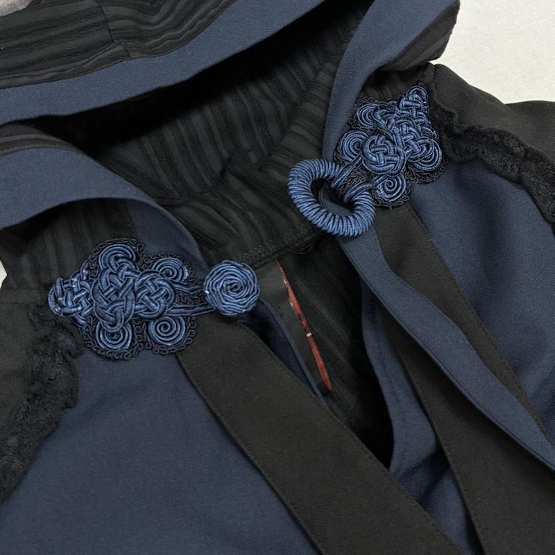 オッズオン OZZ CROCE トップス トップス OZZ ONESTE 花霞の夢 和チャイナ フリル フーデッド ケープ マント - レディース USED 古着 中古 50159641