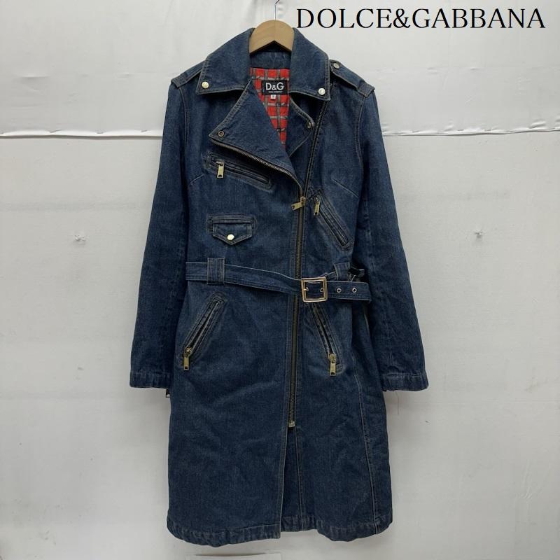 ドルチェアンドガッバーナ DOLCE&GABBANA コート コート一般 イタリア製 デニム ライダース トレンチ コート S インディゴ / インディゴ / Indigo レディース USED 古着 中古 50159643