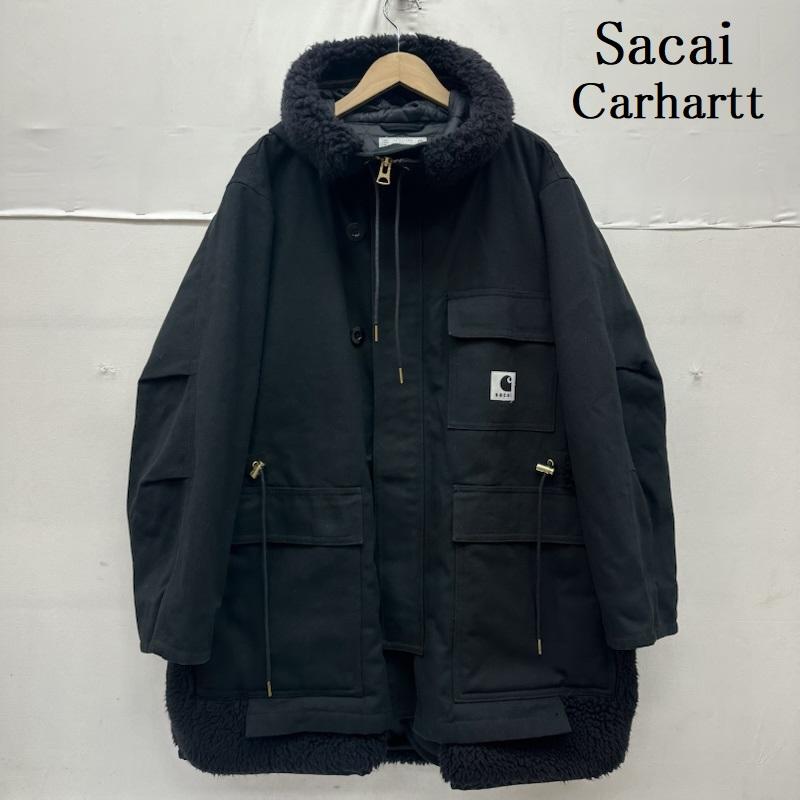 サカイ Sacai ジャケット、上着 ジャンパー、ブルゾン 23AW Carhartt WIP Canvas Parka Siberian キャンバス ボア シベリアン コート 23-03109M 1 黒 / ブラック / black メンズ USED 古着 中古 50159651