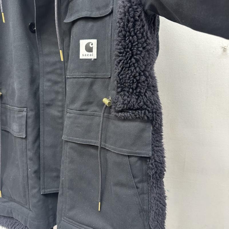 サカイ Sacai ジャケット、上着 ジャンパー、ブルゾン 23AW Carhartt WIP Canvas Parka Siberian キャンバス ボア シベリアン コート 23-03109M 1 黒 / ブラック / black メンズ USED 古着 中古 50159651