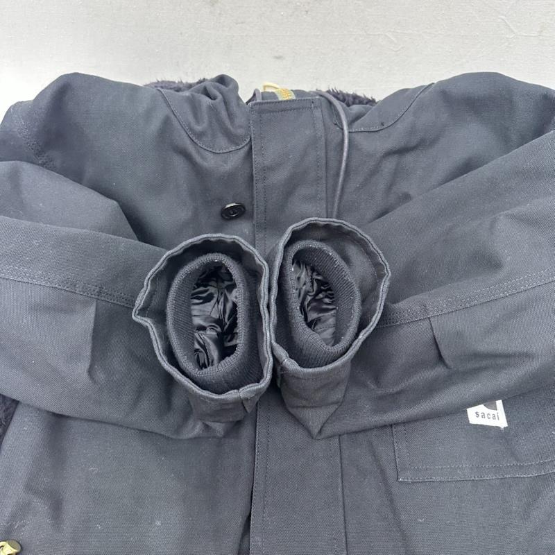 サカイ Sacai ジャケット、上着 ジャンパー、ブルゾン 23AW Carhartt WIP Canvas Parka Siberian キャンバス ボア シベリアン コート 23-03109M 1 黒 / ブラック / black メンズ USED 古着 中古 50159651