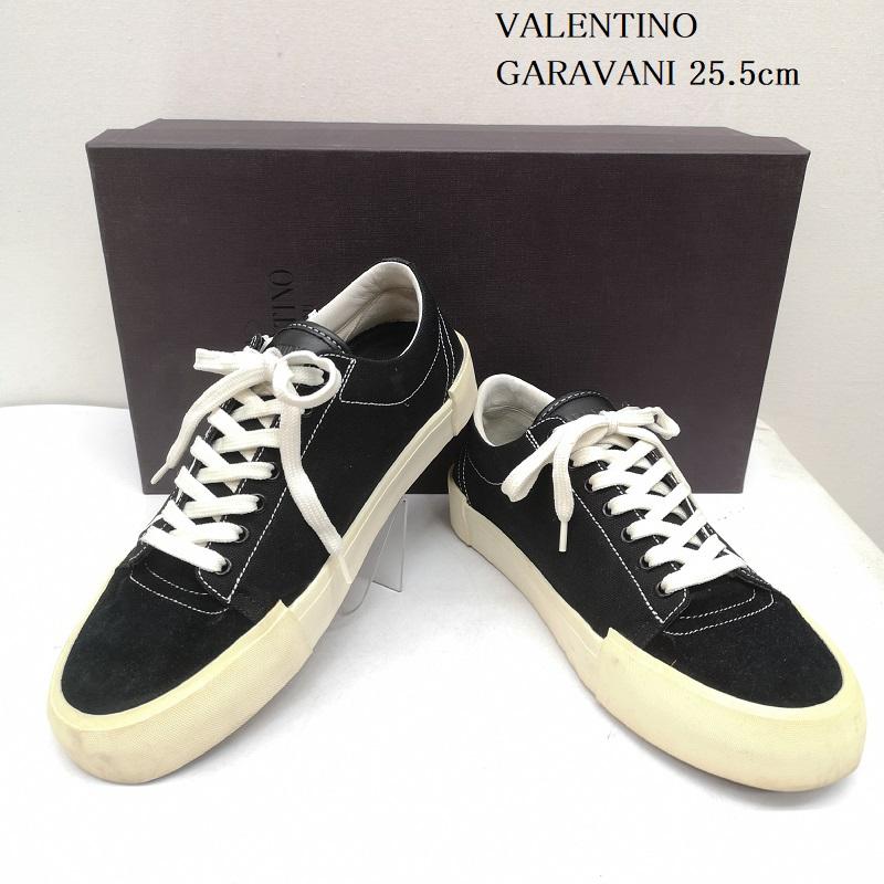 バレンティノ ガラバーニ VALENTINO GARAVANI スニーカー スニーカー Vロゴ スエード 切替 ローカット スニーカー SY2S0C38 サイズ 41 25.5cm 黒 / ブラック / black メンズ USED 古着 中古 50159657