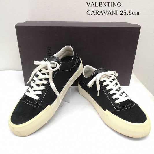 バレンティノ ガラバーニ VALENTINO GARAVANI スニーカー スニーカー Vロゴ スエード 切替 ローカット スニーカー SY2S0C38 サイズ 41 25.5cm 黒 / ブラック / black メンズ USED 古着 中古 50159657