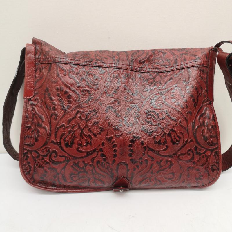 ケンゾー KENZO メッセンジャーバッグ メッセンジャーバッグ 00s レザー メッセンジャー バッグ 型押し 花柄 ボタニカル - 赤 / レッド / red レディース USED 古着 中古 50159671