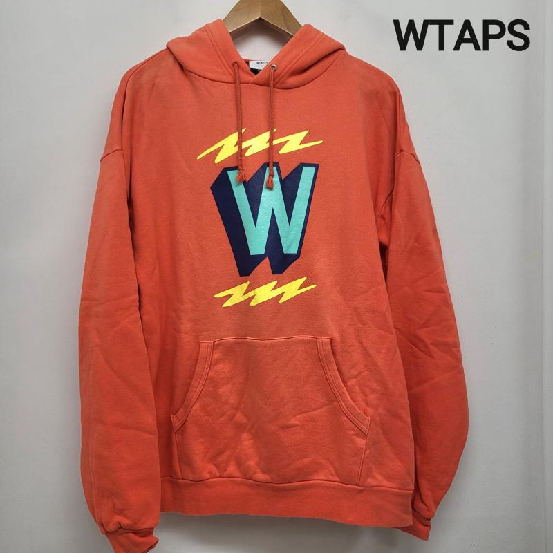 ダブルタップス WTAPS パーカー 半袖 18AW WTAPS プリント スウェット パーカー オレンジXL XL メンズ USED 古着 中古 50159678