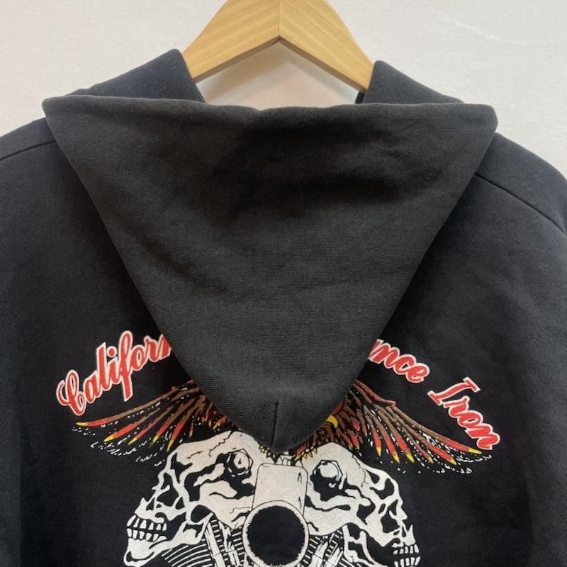 ヴィンテージ VINTAGE パーカー 長袖 80s California Performance Iron パーカー イーグル スカル ファイヤー M 黒 / ブラック / black メンズ USED 古着 中古 50159679